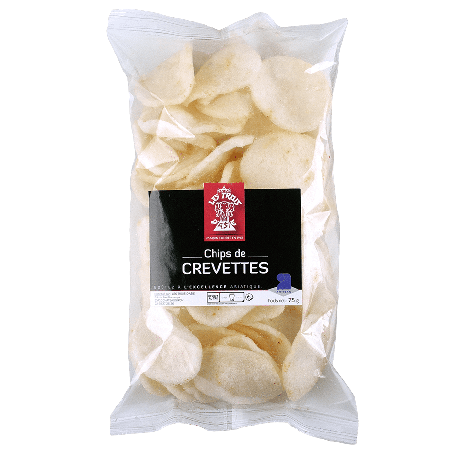 Chips crevette, spécialités asiatiques les trois d'Asie